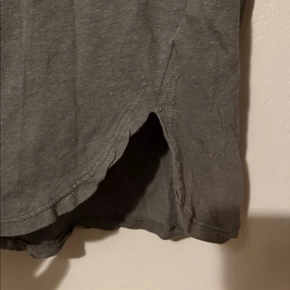 Standard James Perse Dark Gray Linen Long Sleeve Pocket Tee - Picture 6 of 9